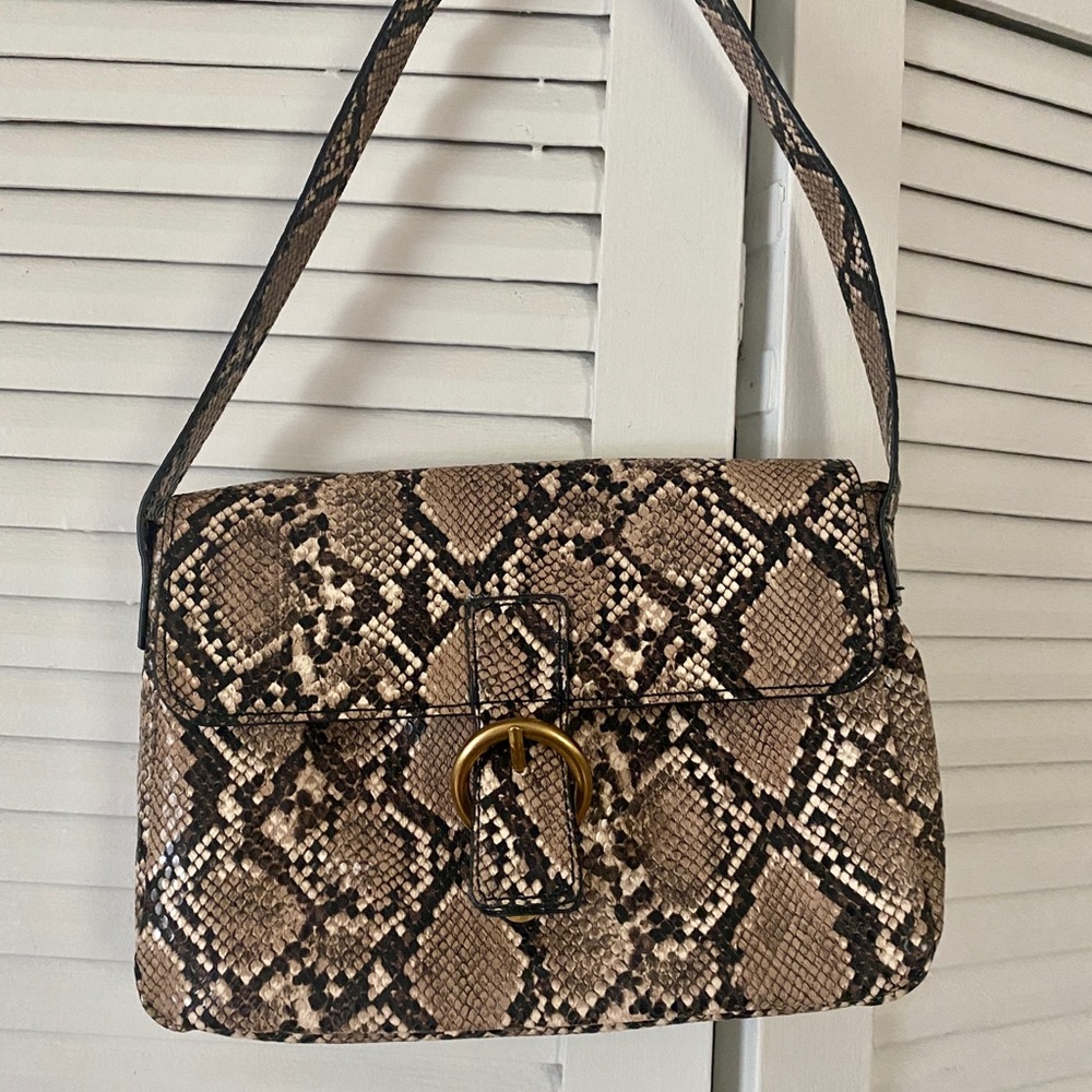 Brandy Melville Brown Faux Snakeskin Bag